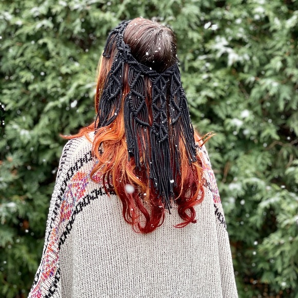 Handmade Macrame Crochet Headpiece - Picture 3 of 7